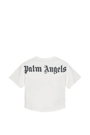 white fabric t-shirt PALM ANGELS KIDS | PBAA002S26JER001002
